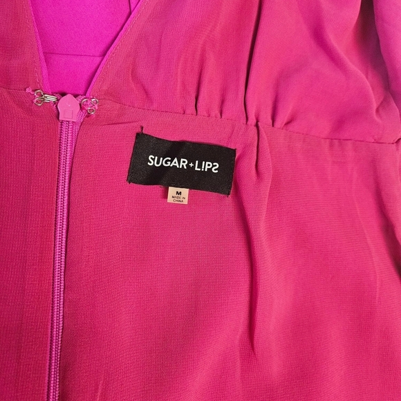 SUGAR +LIP2- Women's M Sleeveless Hot Pink Symetrical Cocktail - Picture 6 of 6